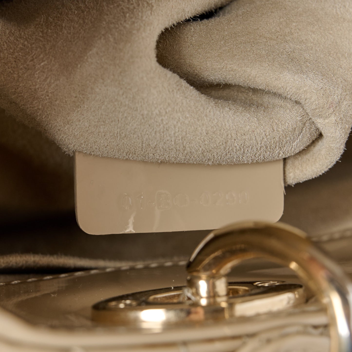 Patent Cannage Small Lady Dior Beige