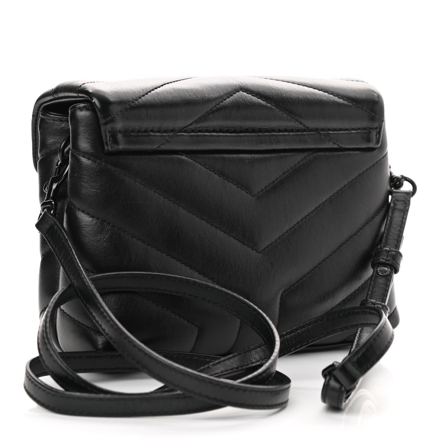 Saint Laurent Calfskin Y Quilted Monogram Toy Loulou Crossbody Bag Black 3 of 11