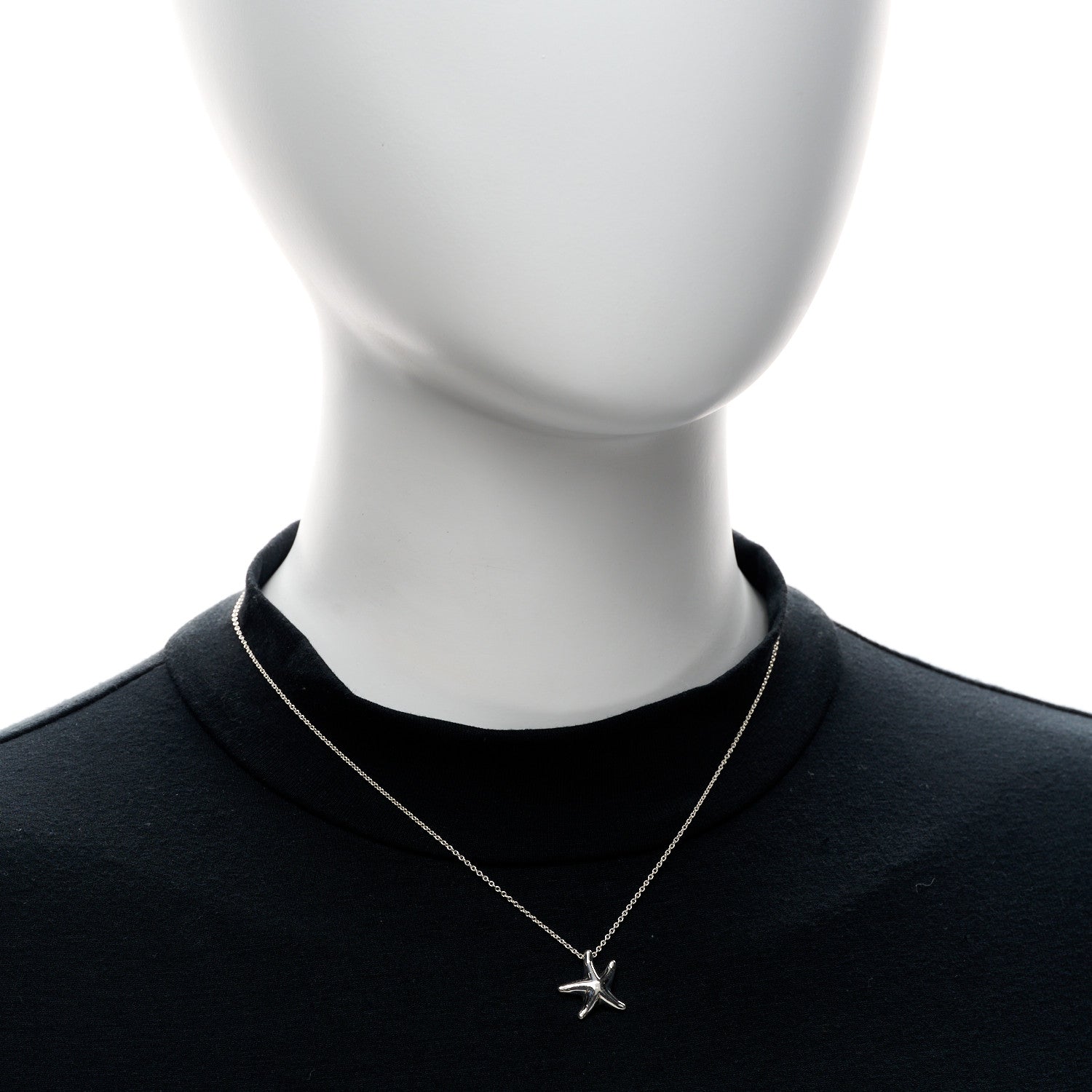 Tiffany Sterling Silver 15mm Elsa Peretti Starfish Pendant Necklace 2 of 4