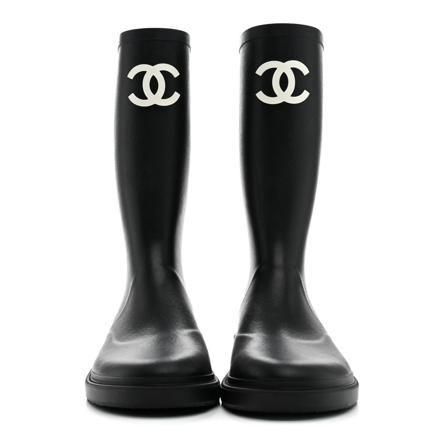 Chanel Caoutchouk CC High Boots 39 Black 3 of 8