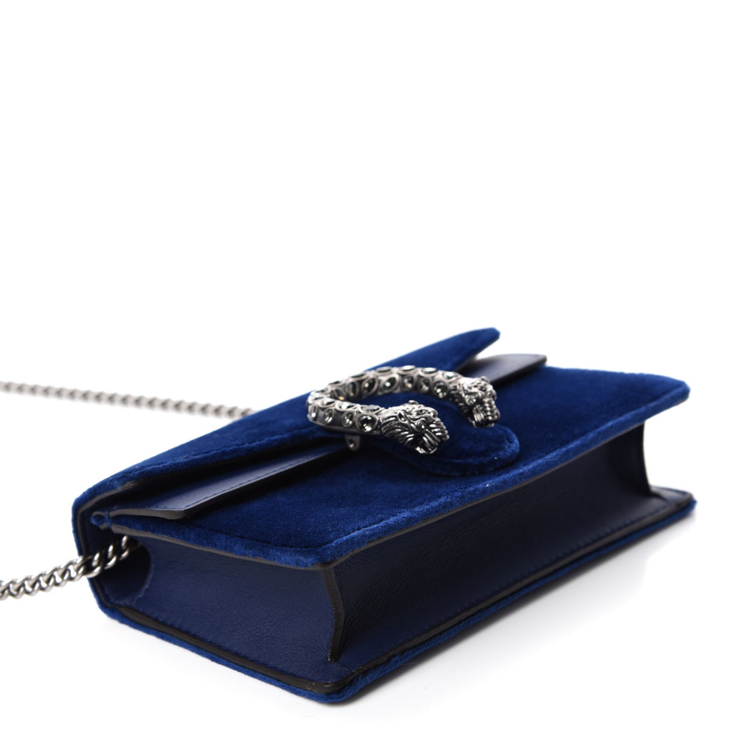 Gucci Velvet Super Mini Dionysus Shoulder Bag Cobalt 4 of 10