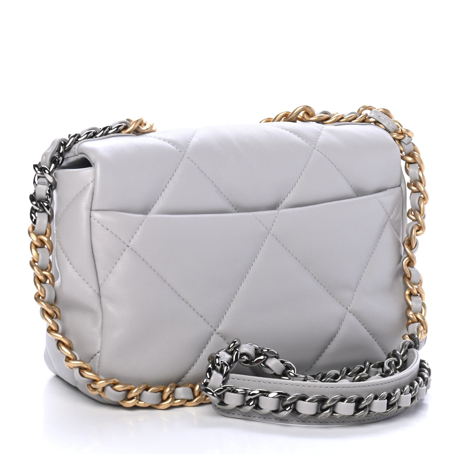 Chanel Lambskin Quilted Medium Chanel 19 Flap Grey 4 of 4
