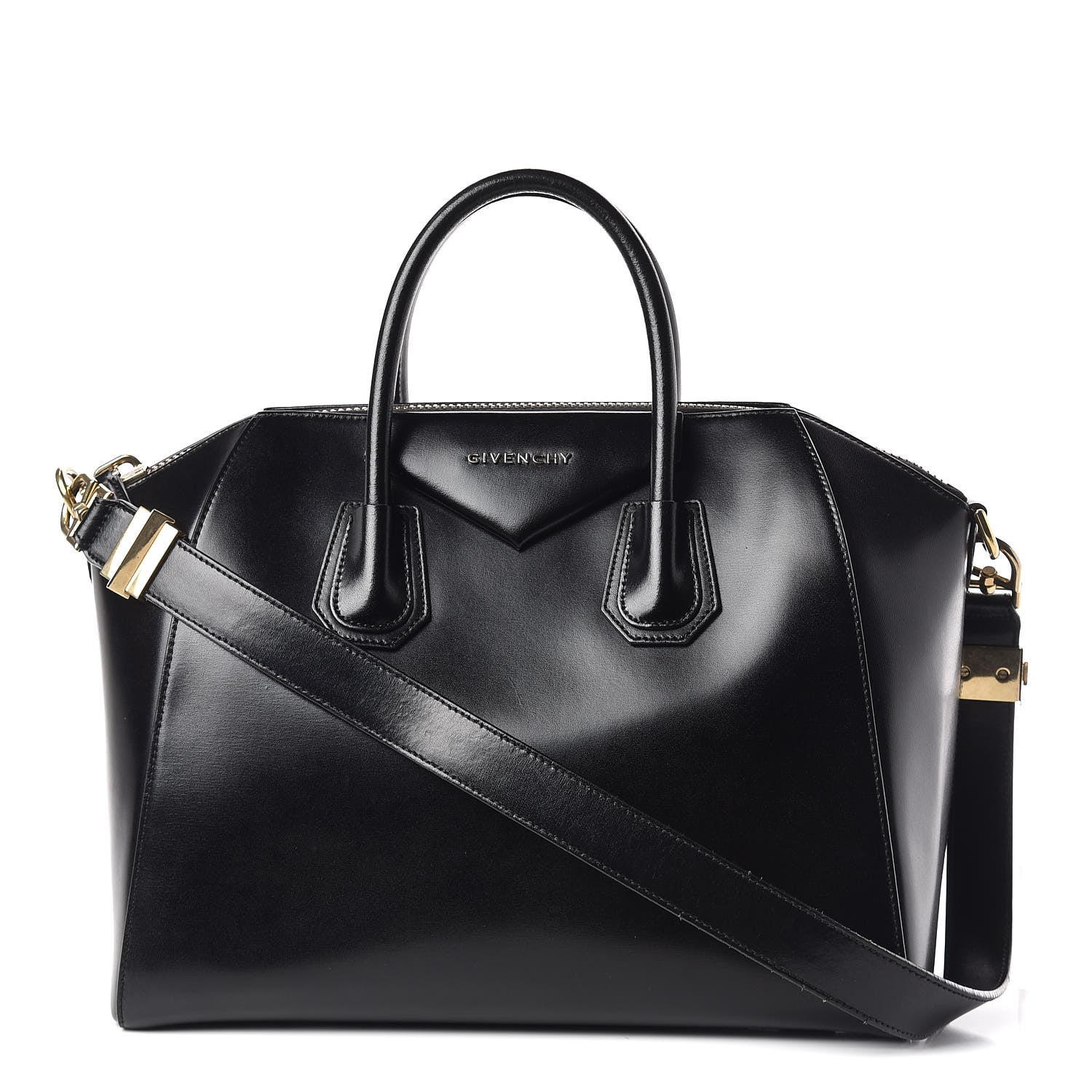 Givenchy Shiny Lord Calfskin Medium Antigona Black 1 of 11