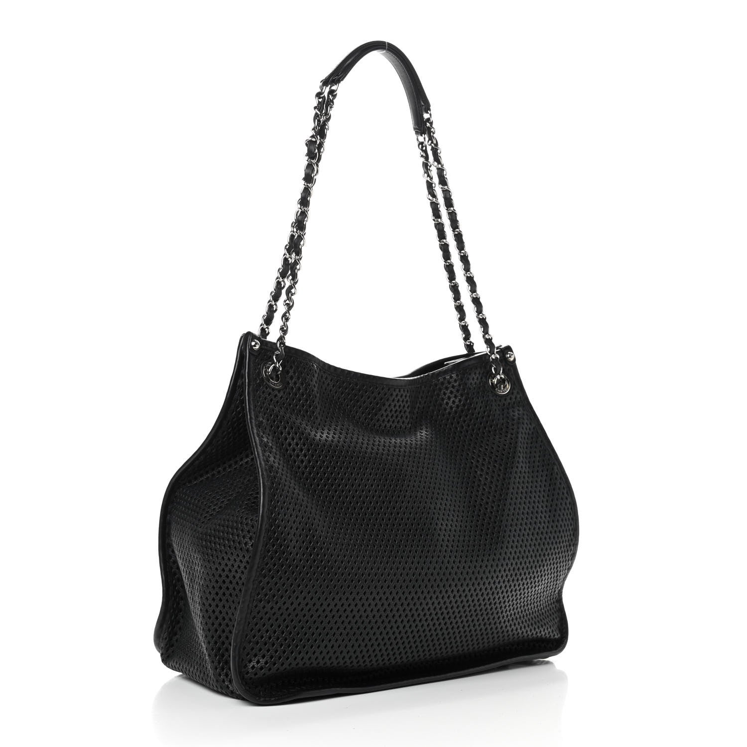 Chanel Calfskin Perforated Up In The Air Tote Black 3 of 9