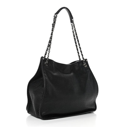 Chanel Calfskin Perforated Up In The Air Tote Black 3 of 9