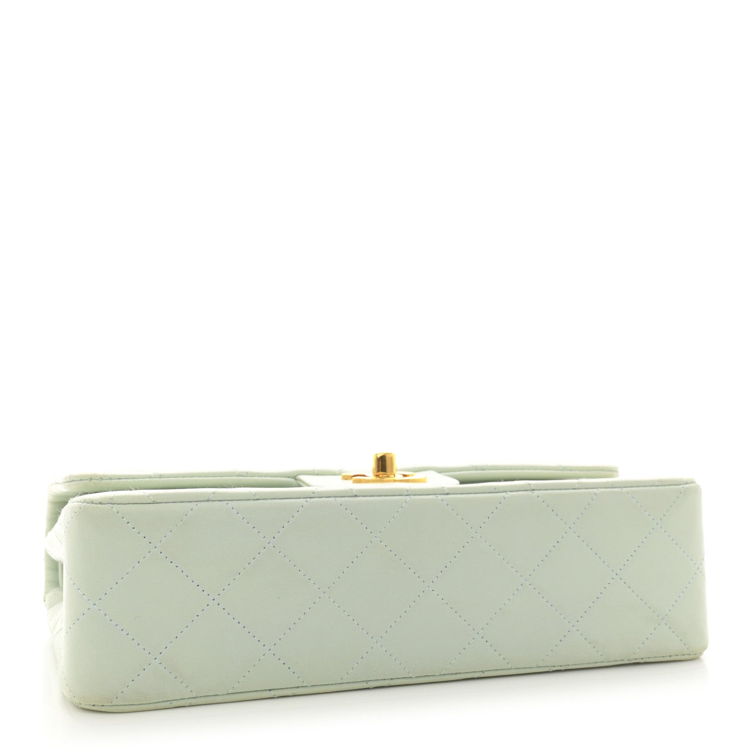 Chanel Lambskin Quilted Small Double Flap Light Green 4 of 16