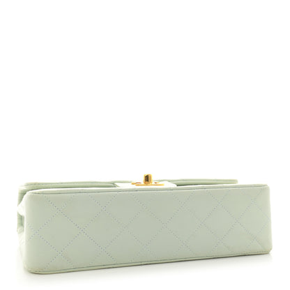Chanel Lambskin Quilted Small Double Flap Light Green 4 of 16