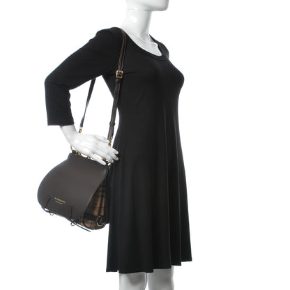 Burberry Haymarket Check Large Bridle Saddle Bag Dark Clove Brown 3 of 10