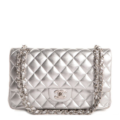 Chanel Lambskin Medium Double Flap Silver 1 of 9