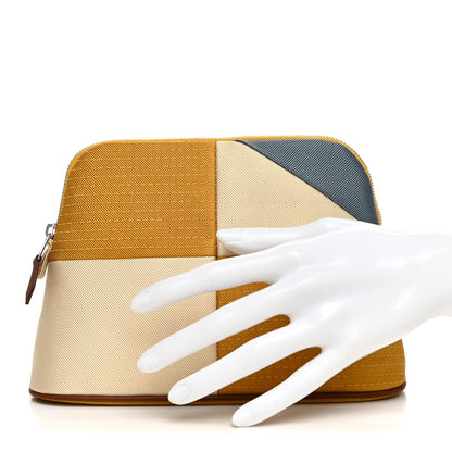 Hermes Silk Cotton Canvas Mini Bolide Hippique Case Ocre 2 of 7