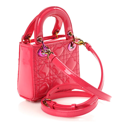 Christian Dior Patent Cannage Micro Lady Dior Pink 2 of 10
