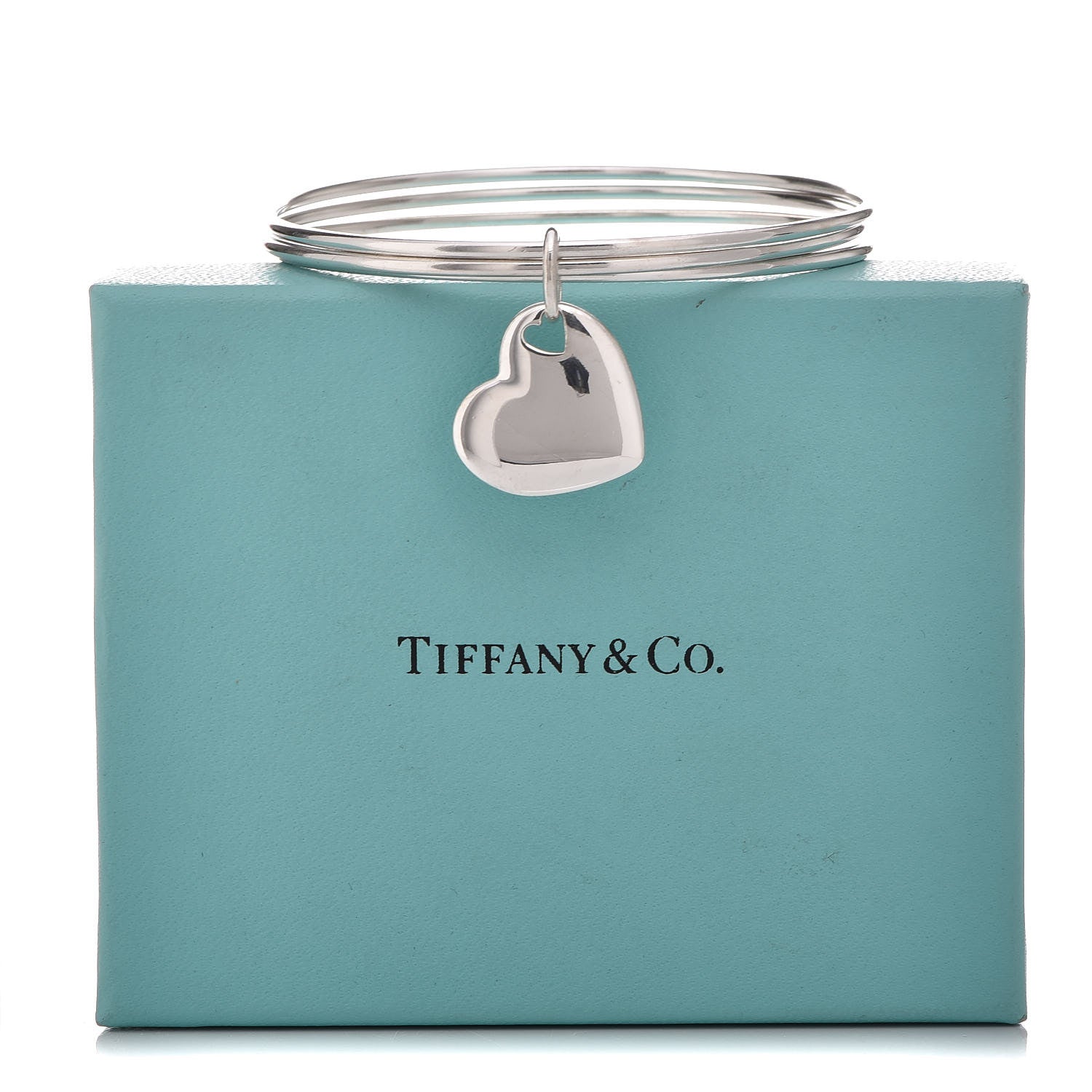 Tiffany Sterling Silver Heart Triple Bangle Bracelet 6 of 6