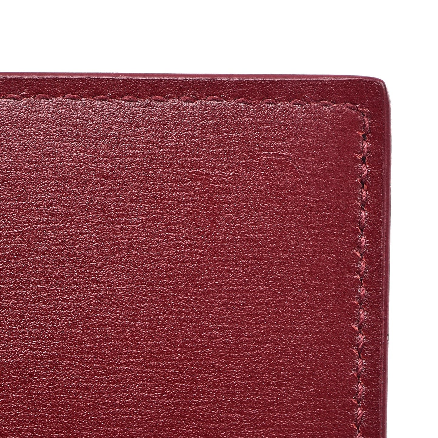 Calfskin Fragments Flap Wallet Dark Red