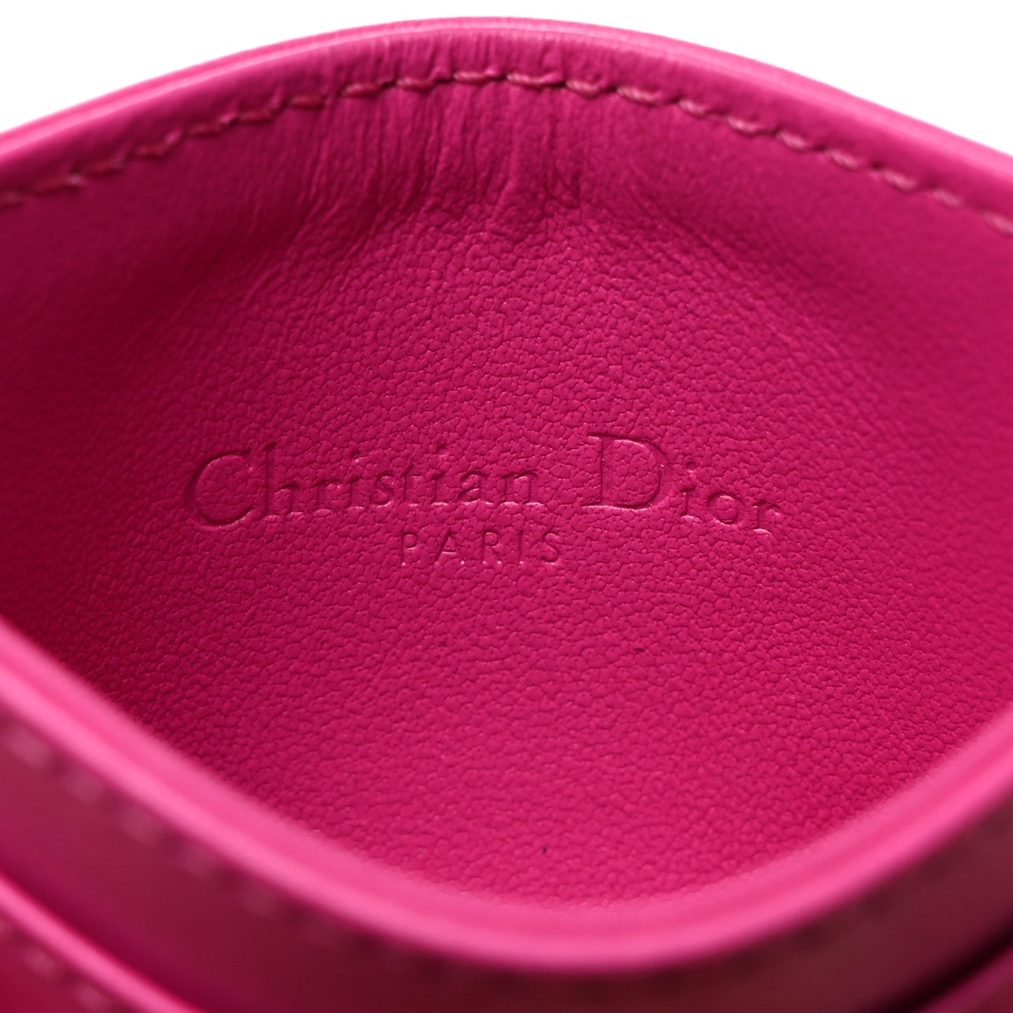 Lambskin Cannage Lady Dior Card Holder Rani Pink