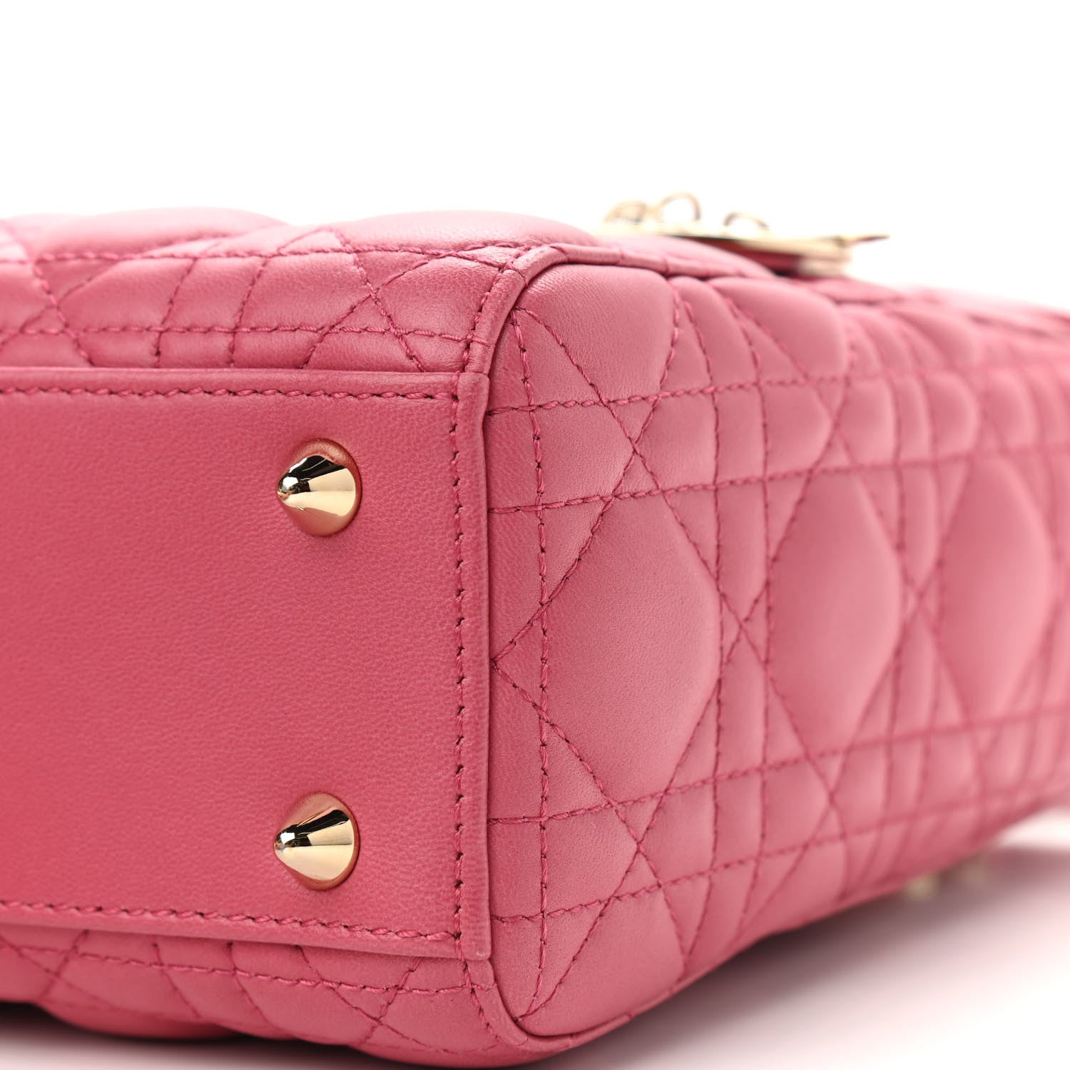 Christian Dior Lambskin Cannage Small Lady Dior Fraise 9 of 9