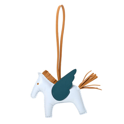 Hermes Milo Lambskin Grigri Rodeo Pegase Horse Bag Charm MM Bleu Brume Sesame Vert Bosphore 1 of 3