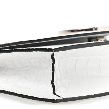 Christian Louboutin Calfskin Crocodile Embossed Loubi54 Crossbody Clutch White 8 of 10