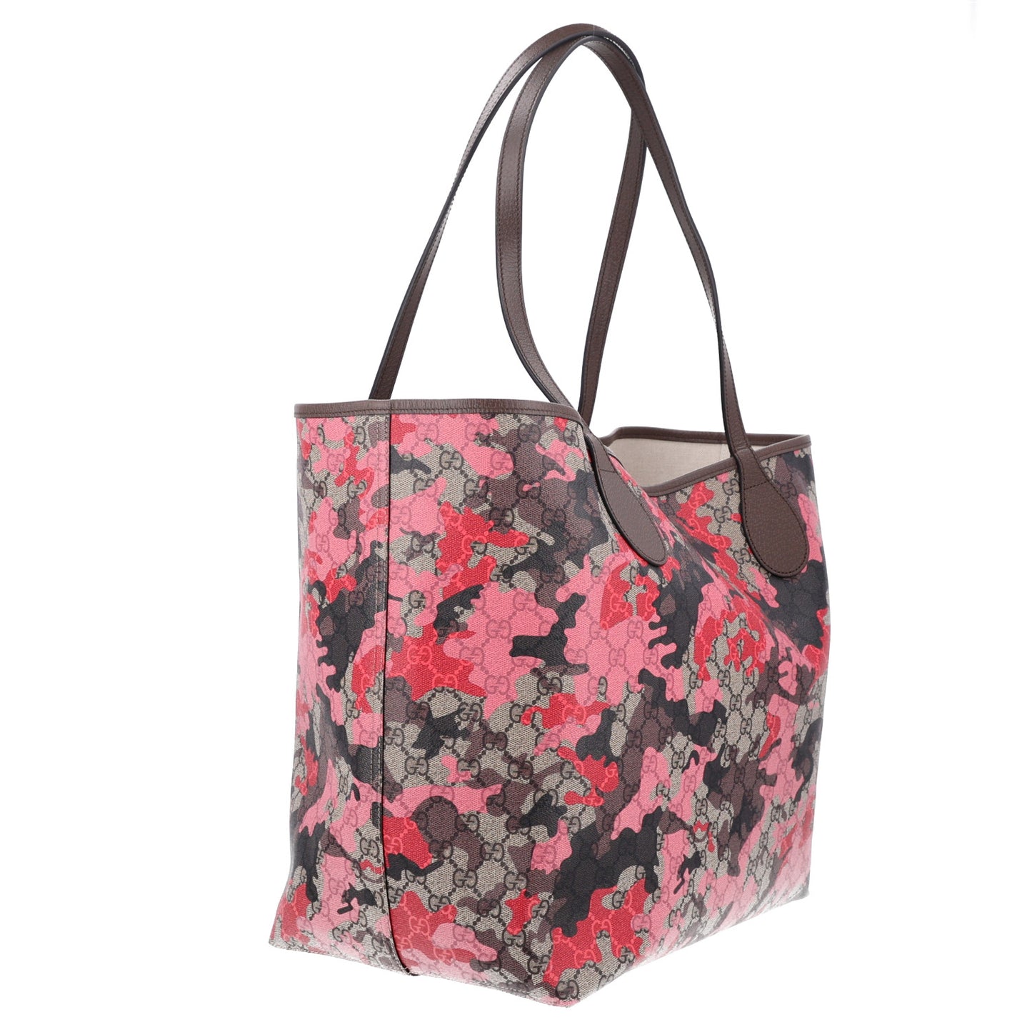 GG Supreme Monogram Camouflage Tote  Pink Red