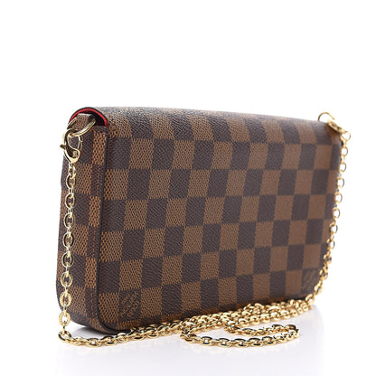 Louis Vuitton Damier Ebene Pochette Felicie Chain Wallet 3 of 11