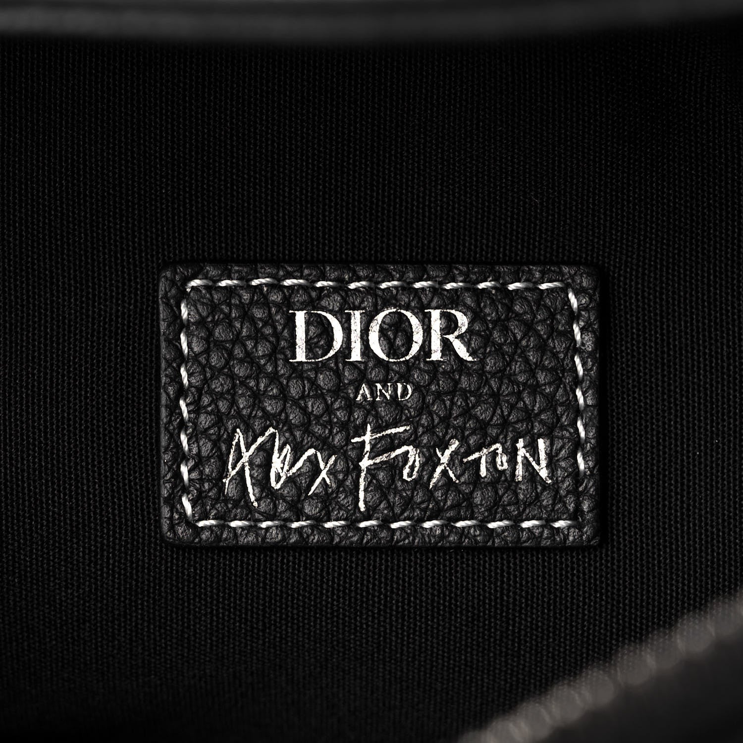 Christian Dior Grained Calfskin Logo Saddle Messenger Bag Black 7 of 11