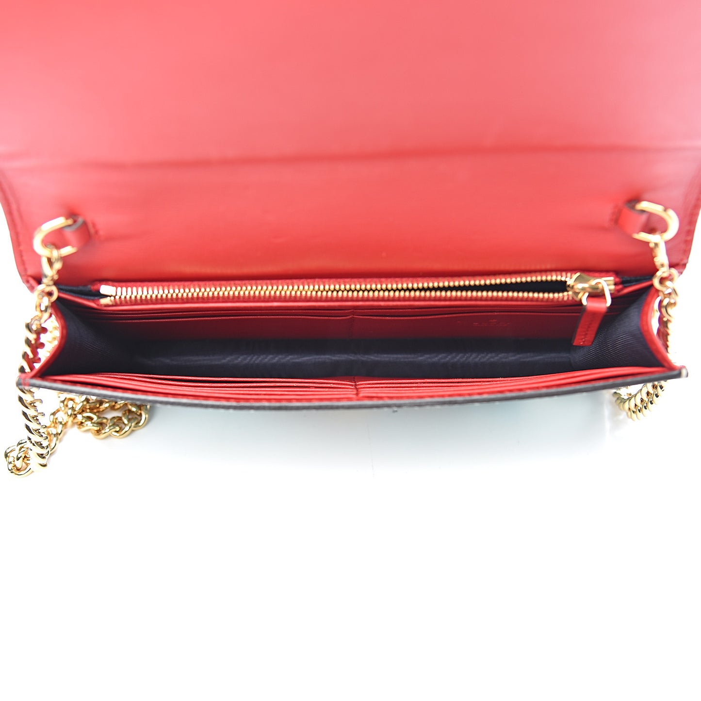 GG Supreme Monogram Blooms Chain Wallet Blue