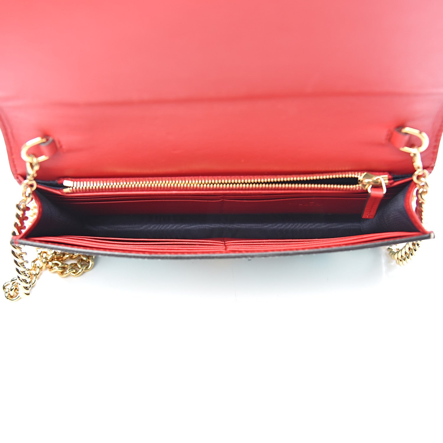 Gucci GG Supreme Monogram Blooms Chain Wallet Blue 4 of 11
