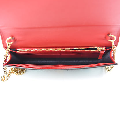 Gucci GG Supreme Monogram Blooms Chain Wallet Blue 4 of 11