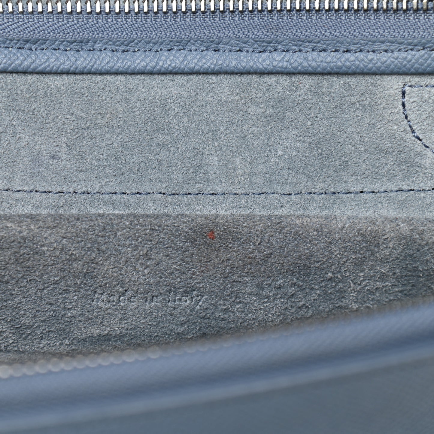 Grained Calfskin Micro Belt Bag Washed Blue