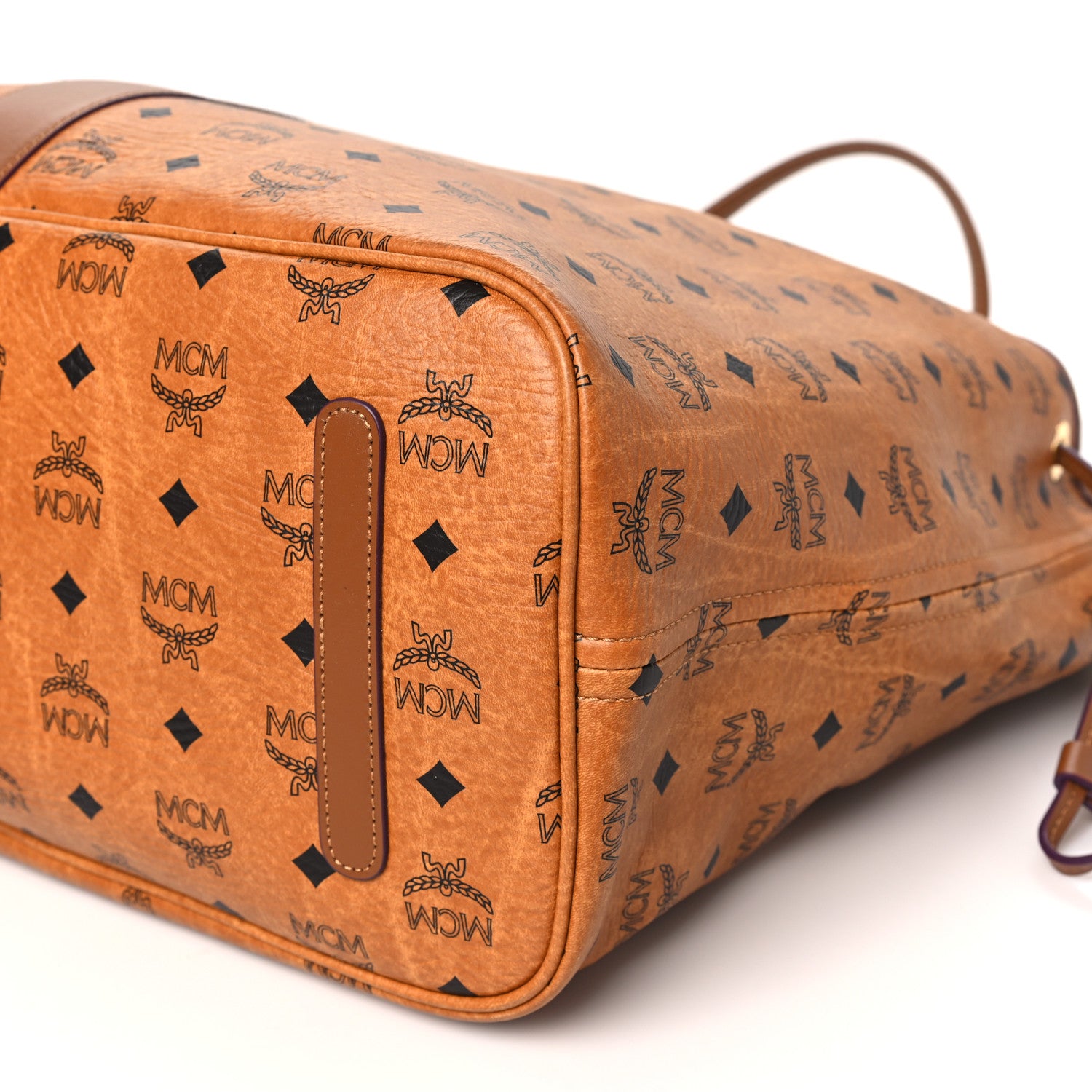 MCM Visetos Large Liz Reversible Shopper Tote Cognac 13 of 15