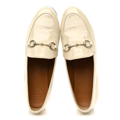 Gucci Vitello Vernice Soft Womens Jordaan Loafers 38 New Ivoire 2 of 10