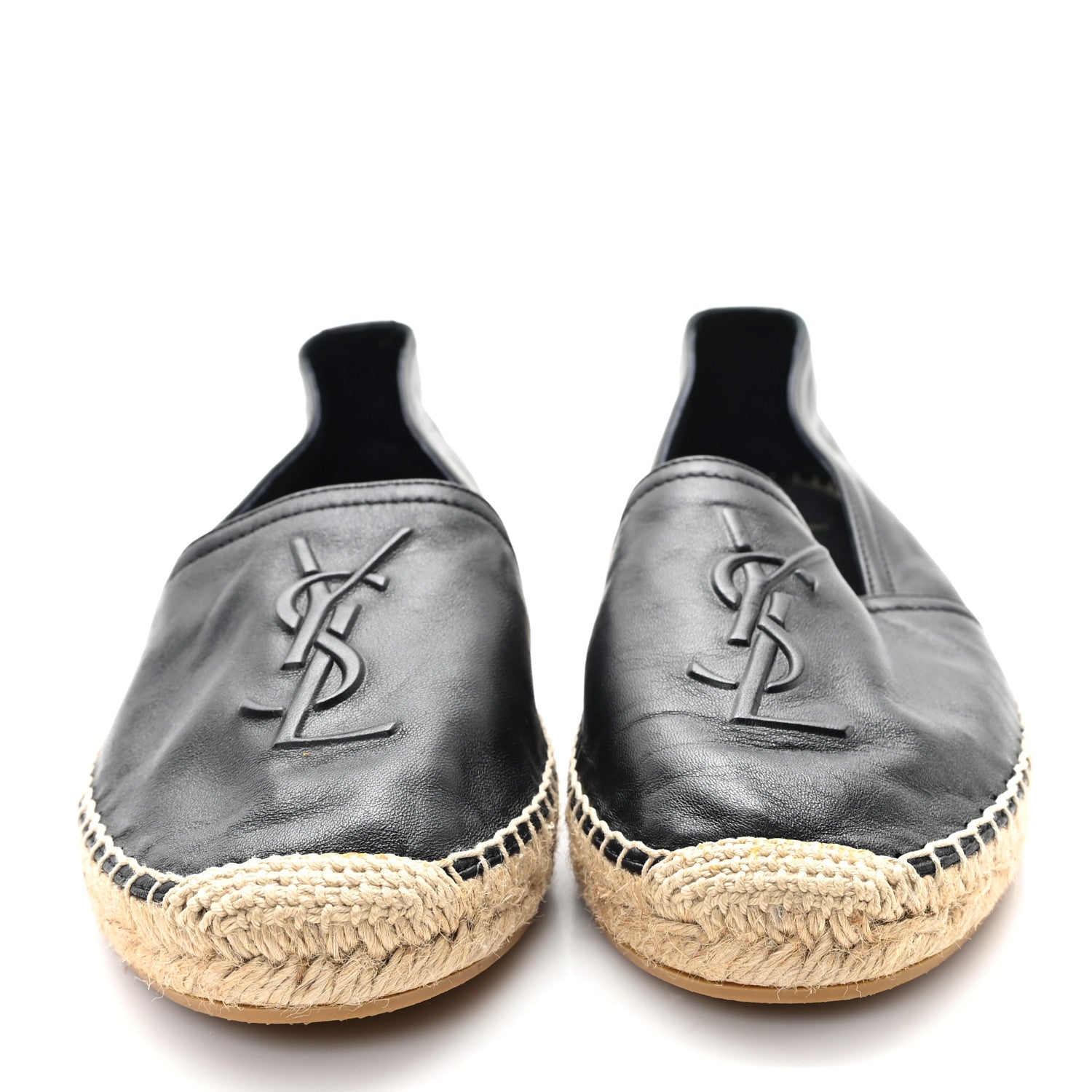 Saint Laurent Lambskin Monogram Espadrilles 40 Black 3 of 10