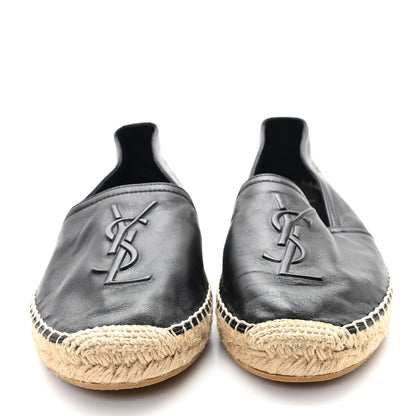 Saint Laurent Lambskin Monogram Espadrilles 40 Black 3 of 10