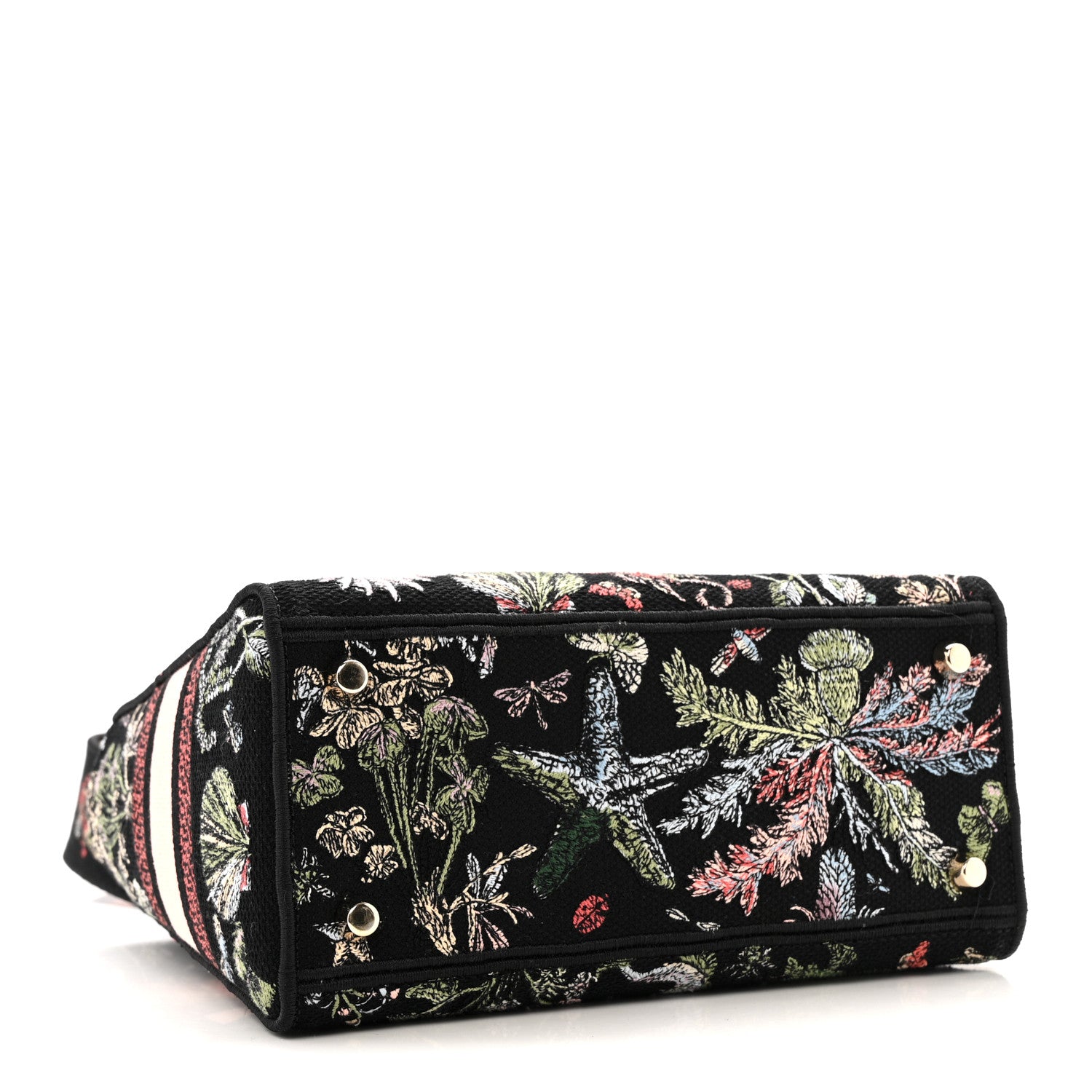 Christian Dior Canvas Cabinet De Curiosites Embroidered Medium Lady D-Lite Black Multicolor 4 of 12