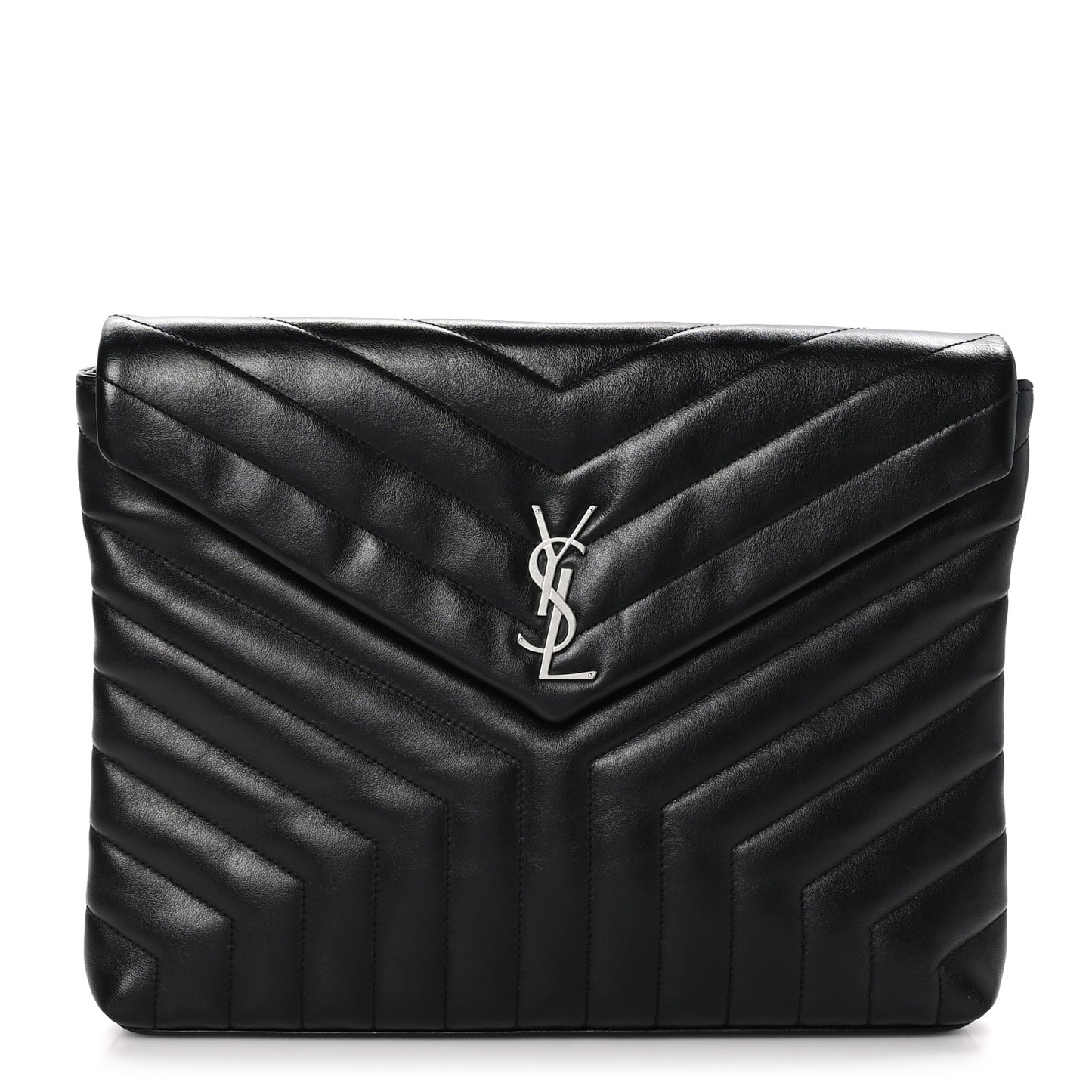 Calfskin Y Quilted Monogram Loulou Document Holder Black