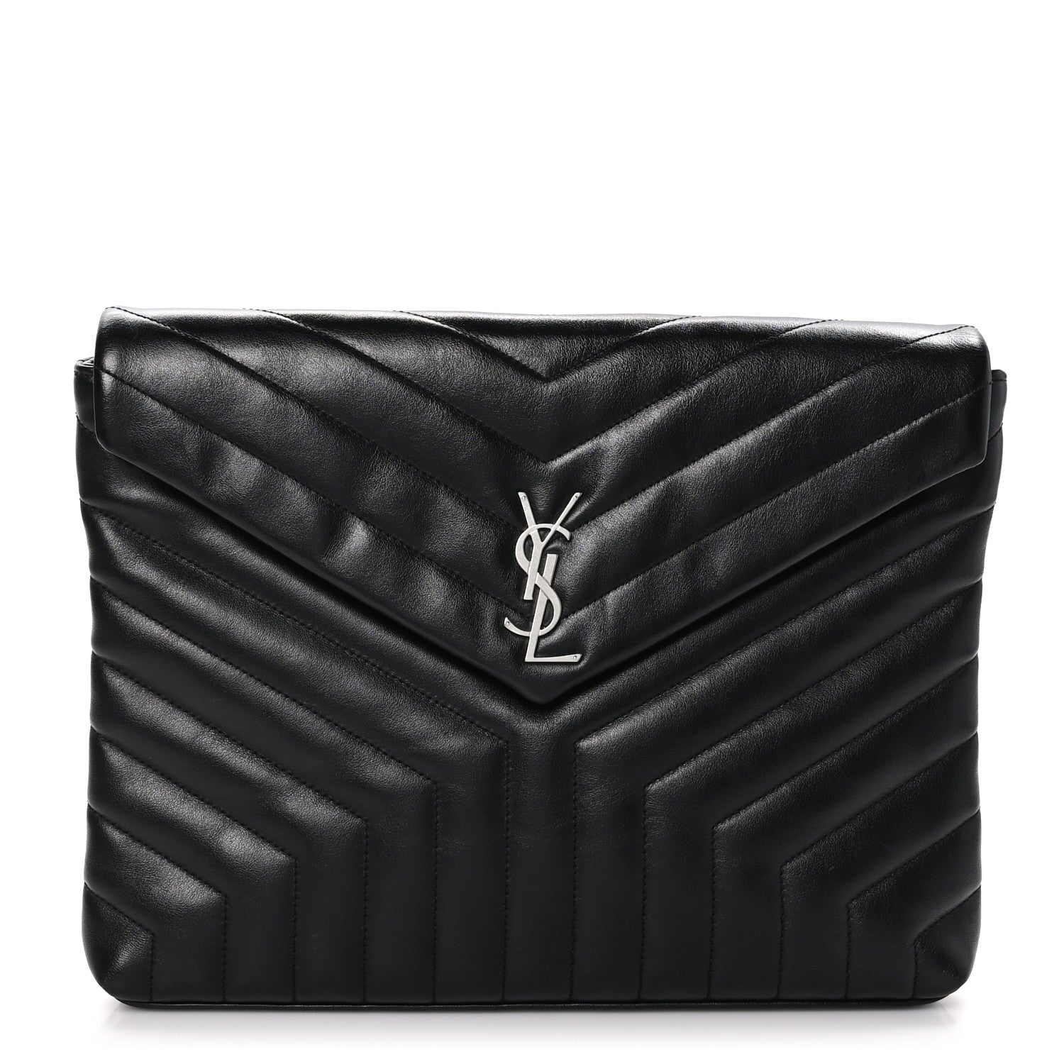 Saint Laurent Calfskin Y Quilted Monogram Loulou Document Holder Black 1 of 10