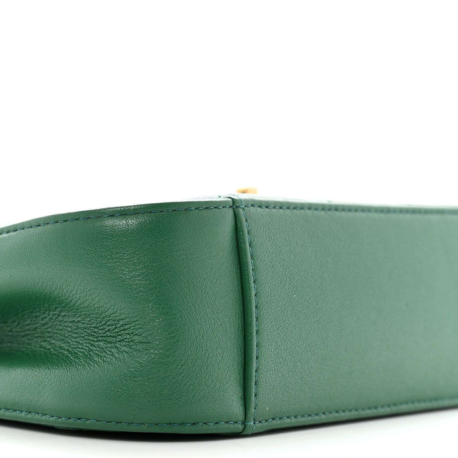 Chanel Lambskin Quilted Chain Infinity Top Handle Flap Green 9 of 13