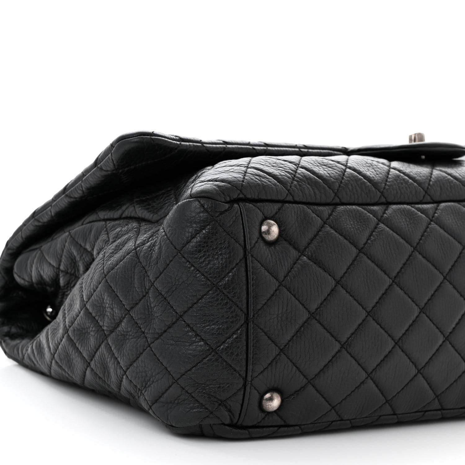 Chanel Calfskin Quilted XXL Travel Flap Bag Black 9 of 10