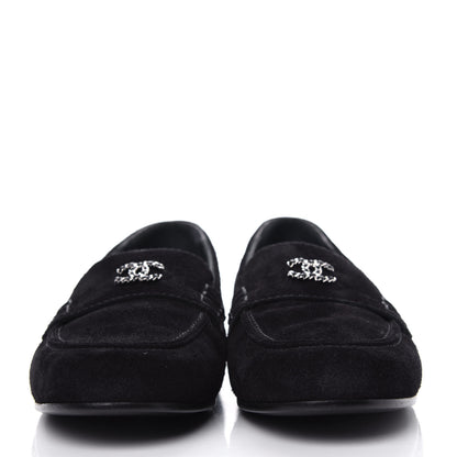 Chanel Suede Lambskin CC Chain Mocassin Loafers 40 Black 2 of 11