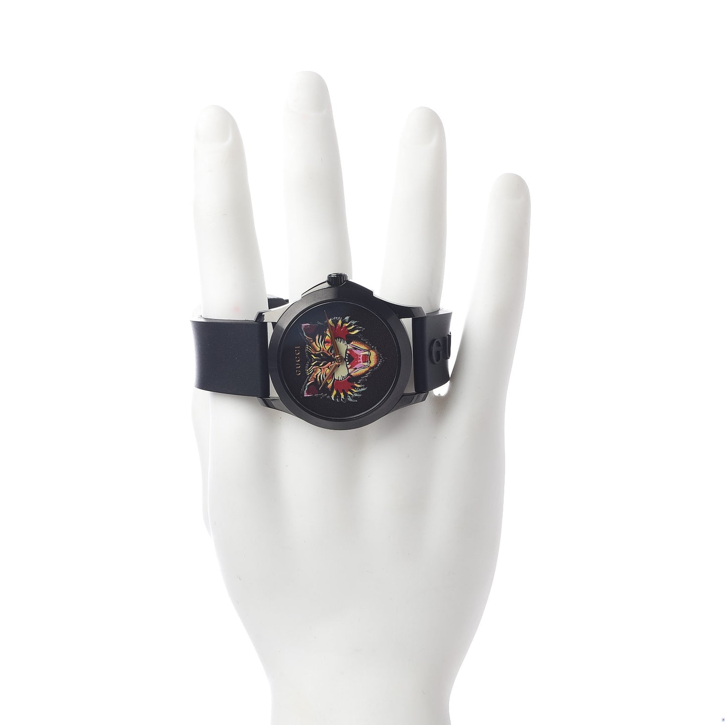 PVD Stainless Steel Rubber 38mm G-Timeless Angry Cat Quartz Watch Black