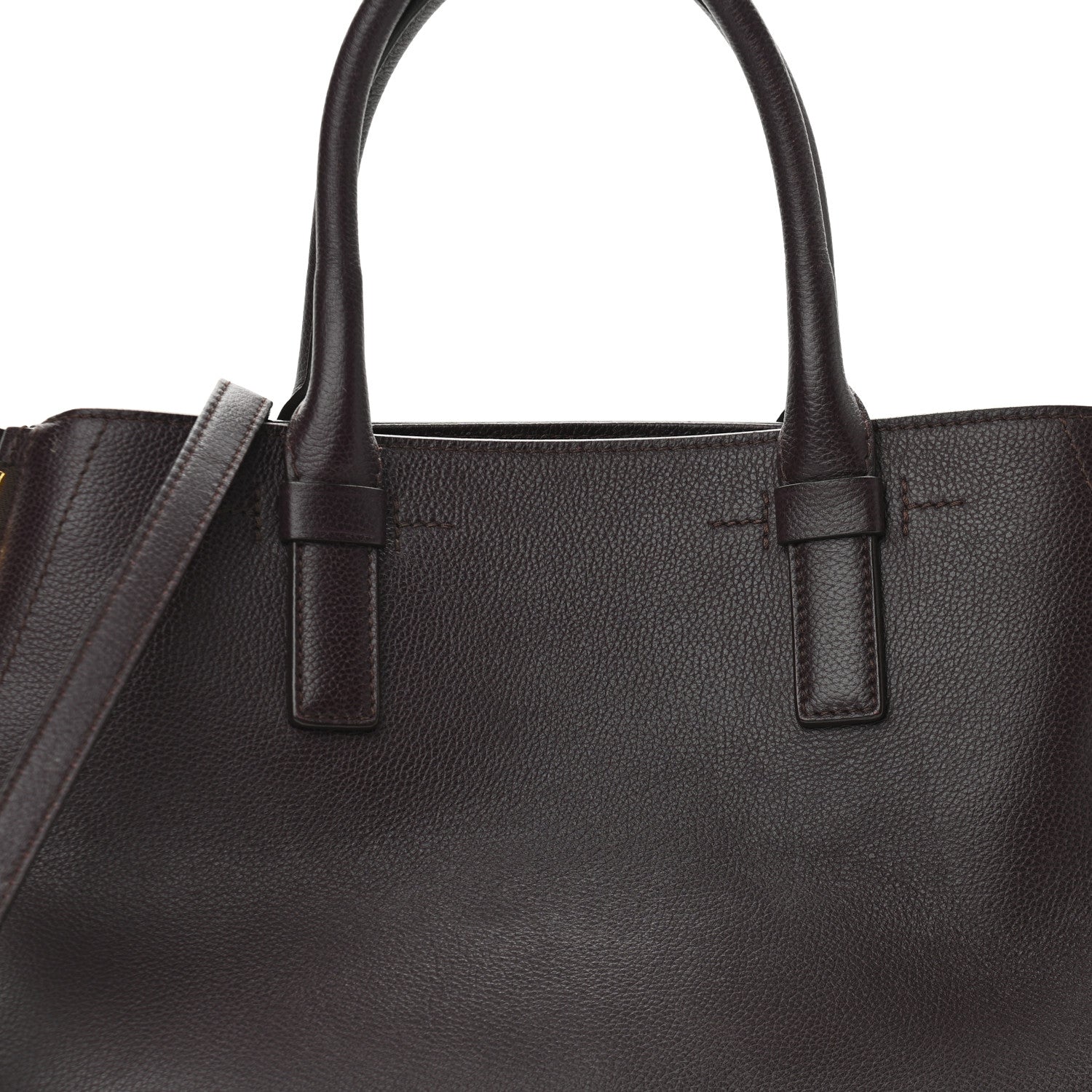 Tom Ford Pebbled Calfskin Medium Jennifer Zip Tote Wine 7 of 13