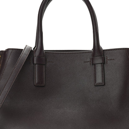 Tom Ford Pebbled Calfskin Medium Jennifer Zip Tote Wine 7 of 13