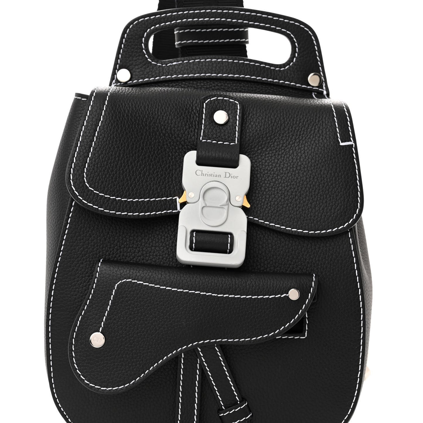 Calfskin Saddle Backpack Black