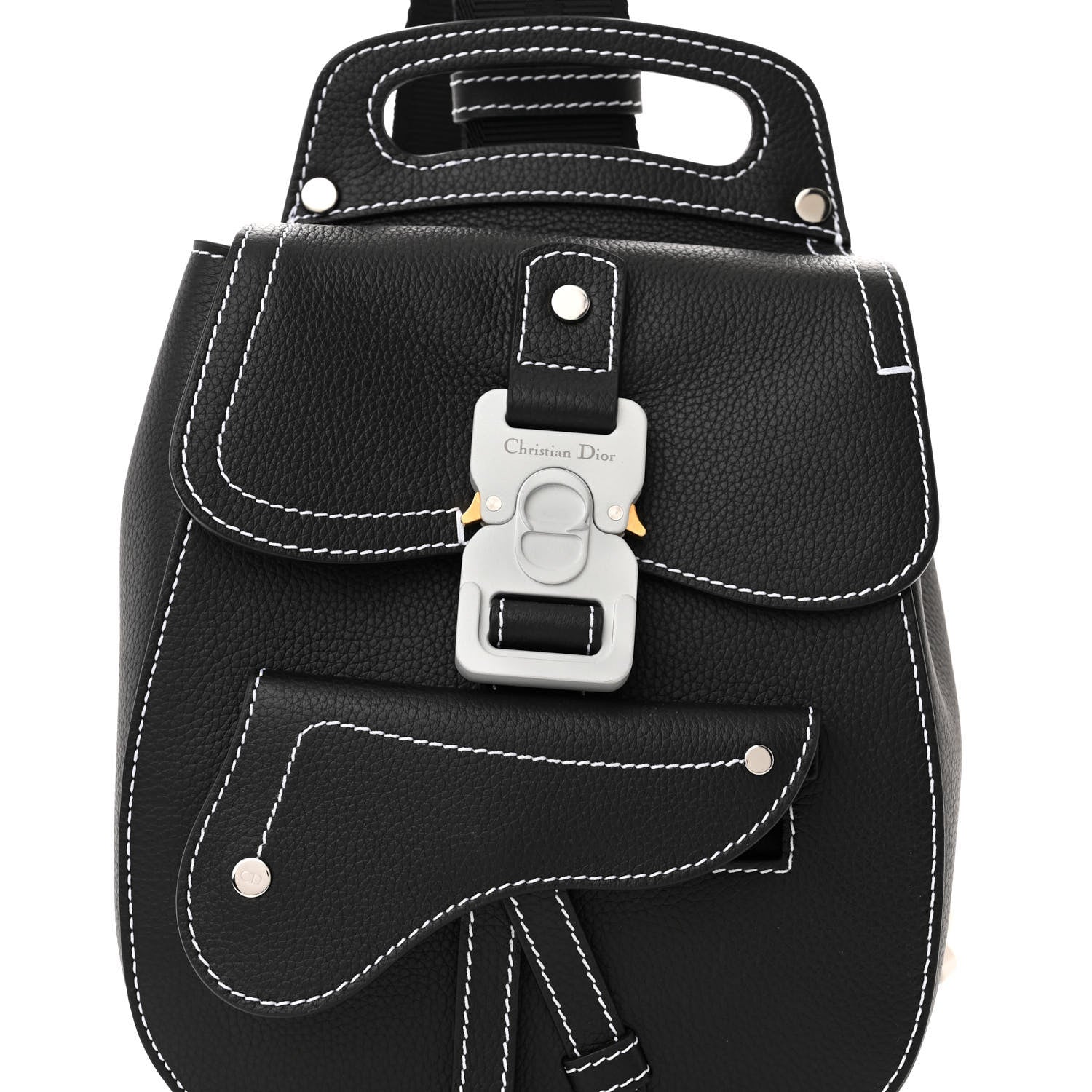 Christian Dior Calfskin Saddle Backpack Black 8 of 10
