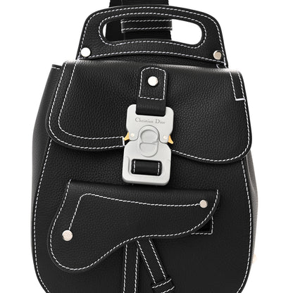 Christian Dior Calfskin Saddle Backpack Black 8 of 10