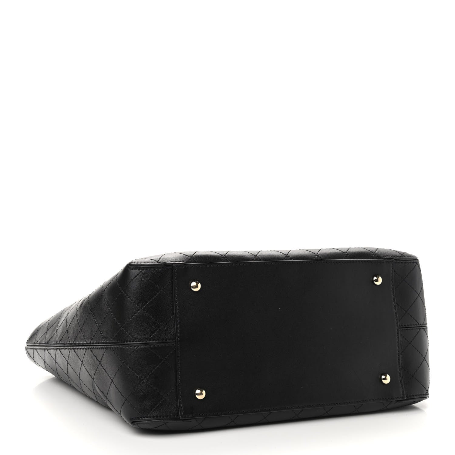 Chanel Calfskin Stitched Shopping Tote Black 4 of 11