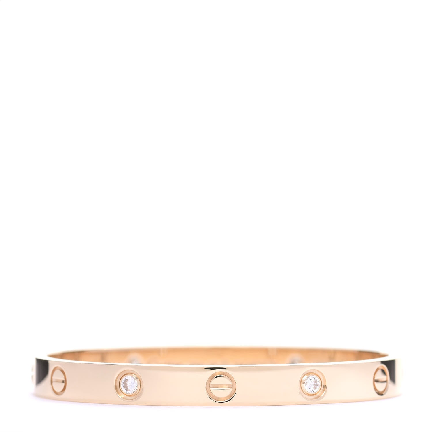Cartier 18K Yellow Gold 4 Diamond LOVE Bracelet 16 1 of 6