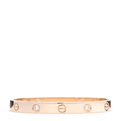 Cartier 18K Yellow Gold 4 Diamond LOVE Bracelet 16 1 of 6