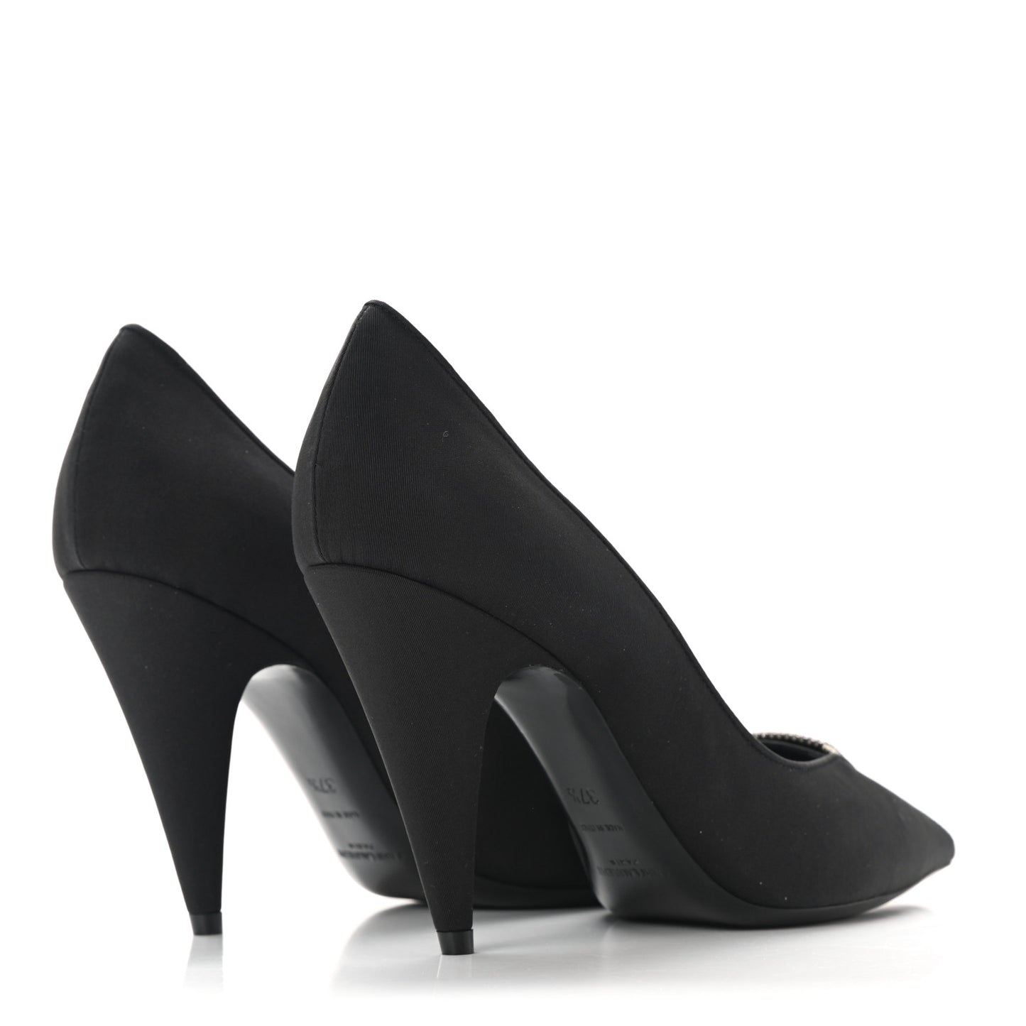 Crystal Embellished Faille Paris 95 Pumps 37.5 Black