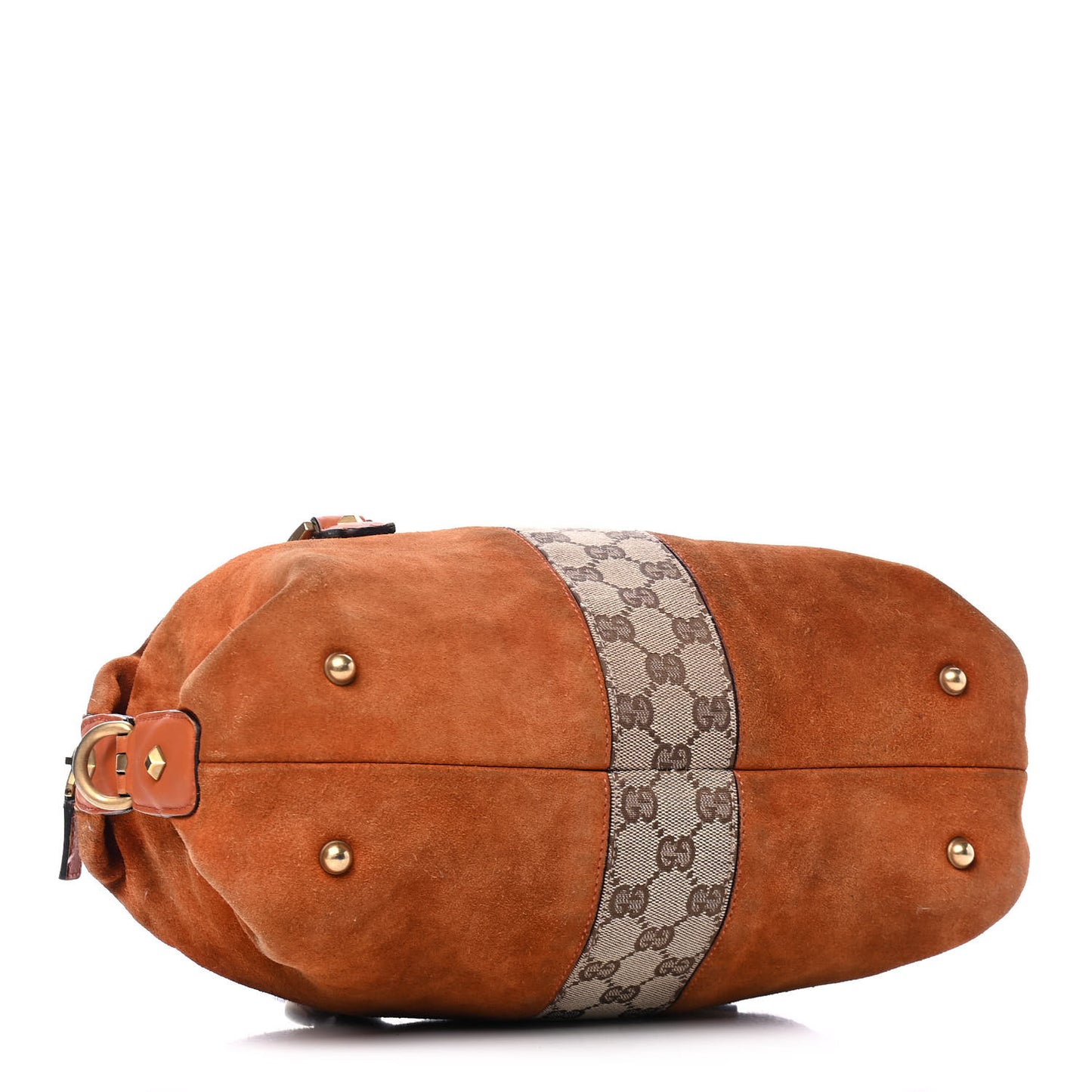 Suede Monogram Small Boston Brown