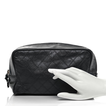 Chanel Lambskin Quilted Cosmetic Case Black 2 of 13